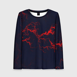 Лонгслив женский Lightning red glow, цвет: 3D-принт