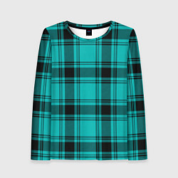 Лонгслив женский Checkered blue, цвет: 3D-принт