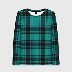Лонгслив женский Checkered dark blue, цвет: 3D-принт