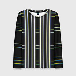 Лонгслив женский Neon yellow blue white, цвет: 3D-принт