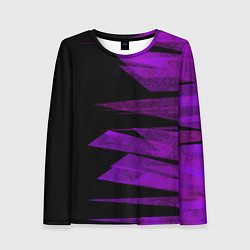 Лонгслив женский Color purple black stripes, цвет: 3D-принт