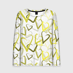 Женский лонгслив Зеленые сердца