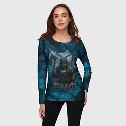 Лонгслив женский Волк с флагом ВМФ, цвет: 3D-принт — фото 2