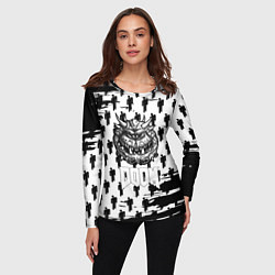 Лонгслив женский Doom паттерн пипл краски, цвет: 3D-принт — фото 2