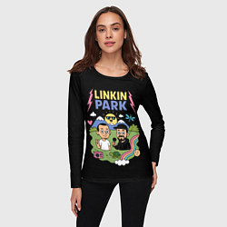 Лонгслив женский Линкин Парк мультяшный стиль, цвет: 3D-принт — фото 2