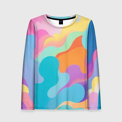 Лонгслив женский Разноцветные красивые облака, цвет: 3D-принт