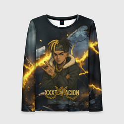 Лонгслив женский XXXTentacion мультяшный стиль, цвет: 3D-принт