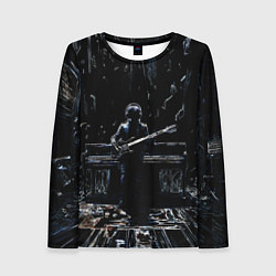 Женский лонгслив Линейный силуэт музыканта