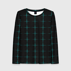 Женский лонгслив Color black blue crosses