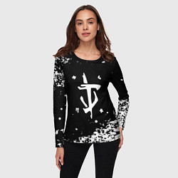 Лонгслив женский Doom белый всплеск красок, цвет: 3D-принт — фото 2