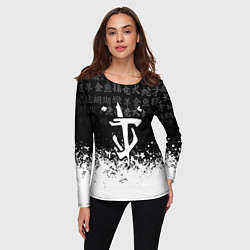 Лонгслив женский Doom японские символы краски, цвет: 3D-принт — фото 2