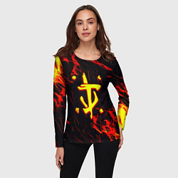 Лонгслив женский Doom огненные искры, цвет: 3D-принт — фото 2