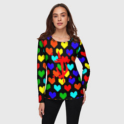 Лонгслив женский Doom love pixel pattern, цвет: 3D-принт — фото 2