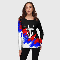 Лонгслив женский Doom триколор краски, цвет: 3D-принт — фото 2