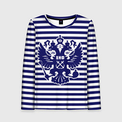 Лонгслив женский ВМФ - герб России, цвет: 3D-принт