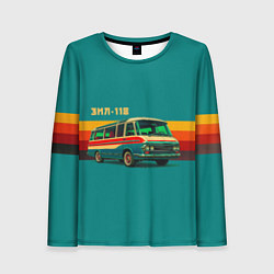 Лонгслив женский Ретро автобус ЗИЛ-118 поп-арт, цвет: 3D-принт