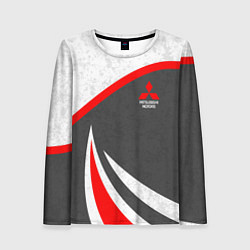 Лонгслив женский Mitsubishi - красный и серый, цвет: 3D-принт
