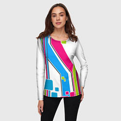 Лонгслив женский Цветное абстрактное искусство, цвет: 3D-принт — фото 2