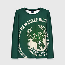 Лонгслив женский Milwaukee Bucks надпись, цвет: 3D-принт