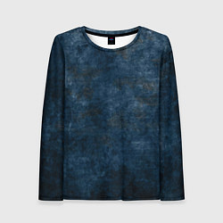Женский лонгслив Абстракция - old blue wall with black stains