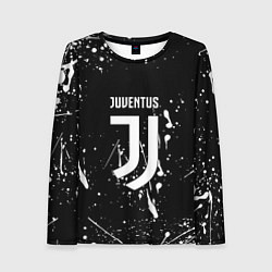Лонгслив женский Juventus брызги красок текстура, цвет: 3D-принт