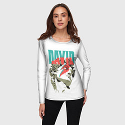Лонгслив женский David Bowie статуя Давида, цвет: 3D-принт — фото 2