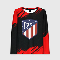 Женский лонгслив Атлетико Мадрид красные краски