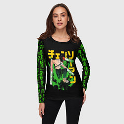 Лонгслив женский Аниме Человек бензопила, цвет: 3D-принт — фото 2