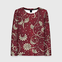 Женский лонгслив Красный бархат