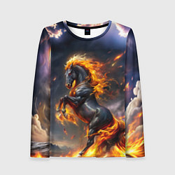 Лонгслив женский Огнегривый скакун, цвет: 3D-принт