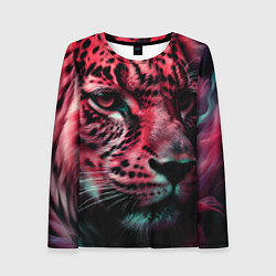 Лонгслив женский Фантастический розовый леопард, цвет: 3D-принт