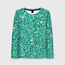 Лонгслив женский Нефритовый зелёный текстура крошки крапинки, цвет: 3D-принт