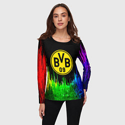 Лонгслив женский Borussia градиент текстура, цвет: 3D-принт — фото 2