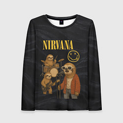 Лонгслив женский Ленивцы группа Nirvana, цвет: 3D-принт