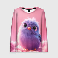 Лонгслив женский Милая фиолетовая птичка, цвет: 3D-принт