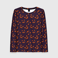 Женский лонгслив Страшно веселый Halloween - паттерн