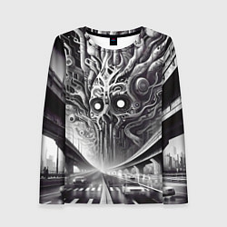 Лонгслив женский Art skull in metropolis - ai art fantasy, цвет: 3D-принт