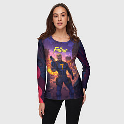 Лонгслив женский Fallout седьмой на фоне взрывов, цвет: 3D-принт — фото 2