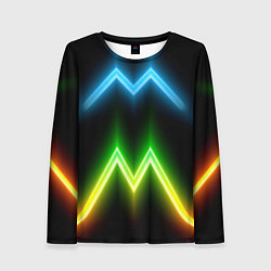 Женский лонгслив Neon multicolored lines