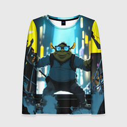 Лонгслив женский Шрек в неоновых очках, цвет: 3D-принт