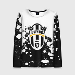 Лонгслив женский Juventus белые краски текстура, цвет: 3D-принт