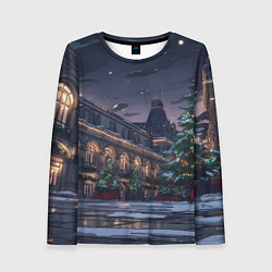 Лонгслив женский Новогодняя Московская ночь, цвет: 3D-принт