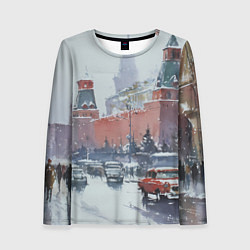 Лонгслив женский Старинная Москва - новый год, цвет: 3D-принт