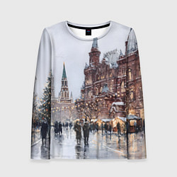 Лонгслив женский Московский новогодний день, цвет: 3D-принт