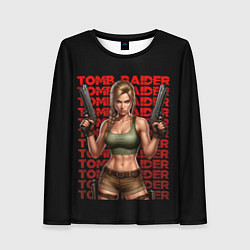 Лонгслив женский Лара Крофт с пистолетами в руках, цвет: 3D-принт