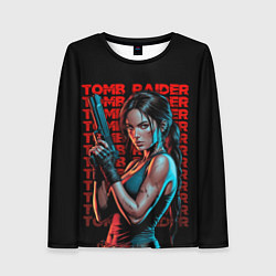 Лонгслив женский Lara Croft с пистолетом, цвет: 3D-принт