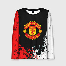 Женский лонгслив Манчестер Юнайтед краски абстрактные