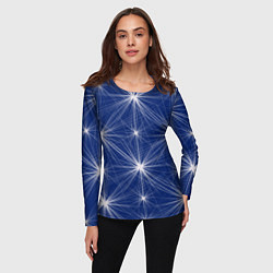 Лонгслив женский Звезды на синем фоне, цвет: 3D-принт — фото 2