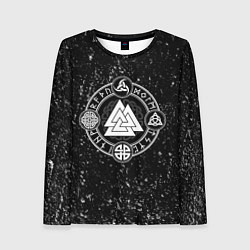 Лонгслив женский Валькнут и символы в круге, цвет: 3D-принт
