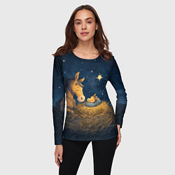 Лонгслив женский Лошадка спит с жеребенком, цвет: 3D-принт — фото 2